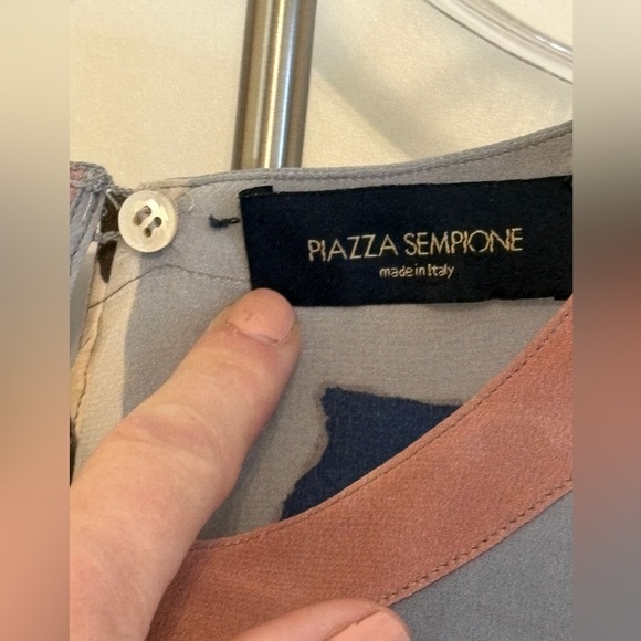 Piazza Sempione Silk Colorful Abstract Dress with pockets - Picture 4 of 5